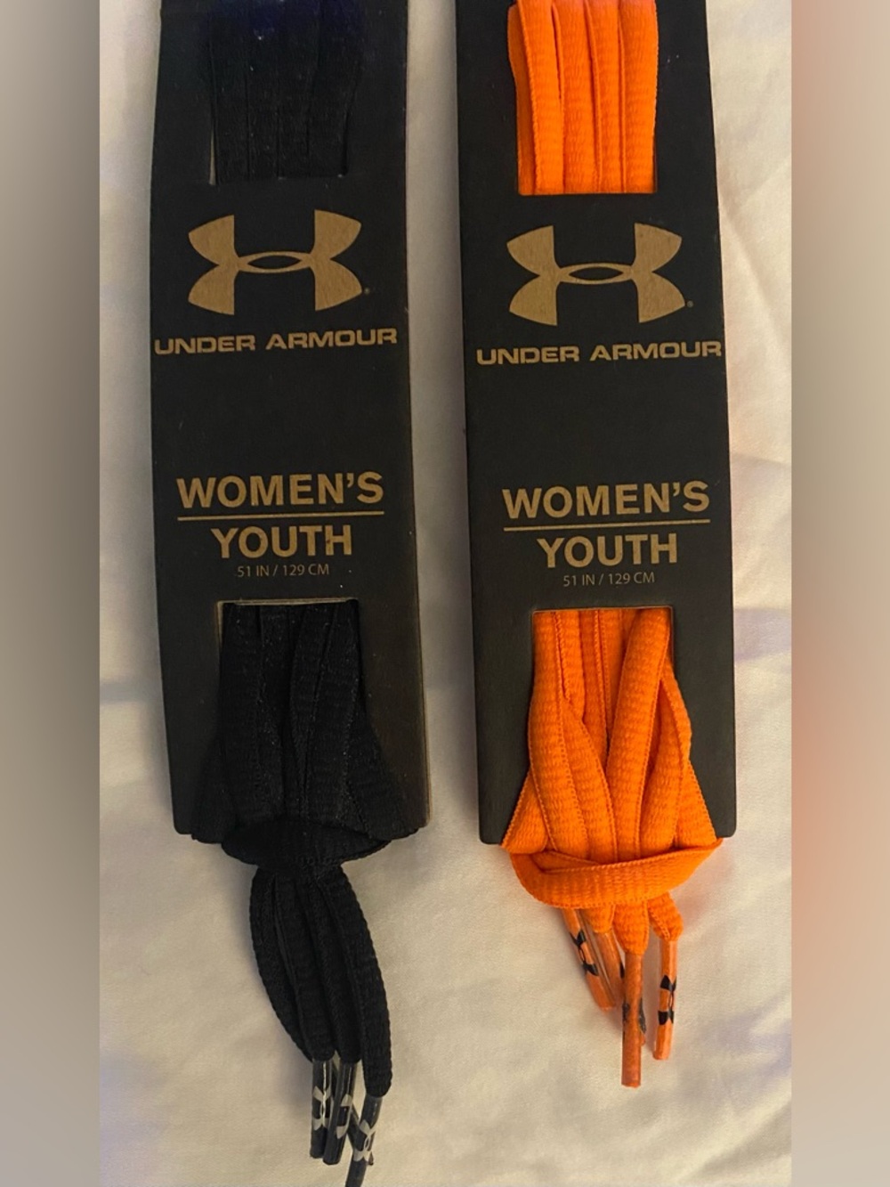 Under Armour Black and Orange Shoelaces - Unisex